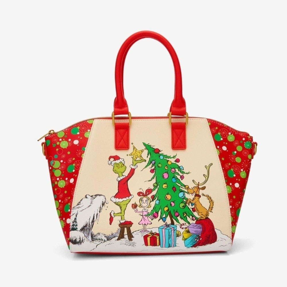 Loungefly Grinch Christmas Satchel Purse NWT Hot Topic Exclusive - Picture 5 of 7